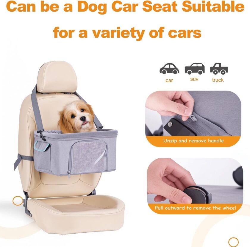 Cat Dog Carrier with Wheels, Airline Approved Pet Carrier for Small Dogs and Cats with Handle and Shoulder, Collapsible Carrier Soft Travel Bag Ideal for Outdoor Flight Camping - Image 2