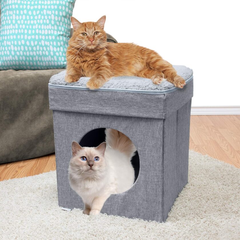 Large Cat Bed, Stackable Cat Cube, Indoor Cat House/Cat Condo, Cat Scratcher - Image 2